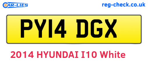 PY14DGX are the vehicle registration plates.