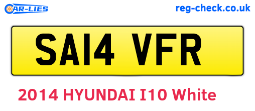 SA14VFR are the vehicle registration plates.