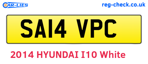 SA14VPC are the vehicle registration plates.