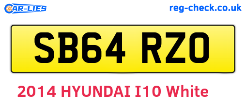 SB64RZO are the vehicle registration plates.