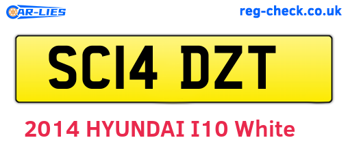 SC14DZT are the vehicle registration plates.