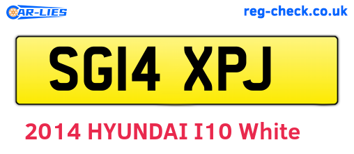 SG14XPJ are the vehicle registration plates.