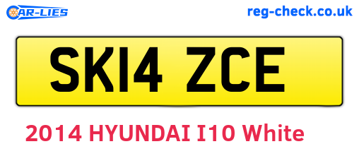 SK14ZCE are the vehicle registration plates.