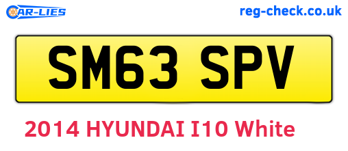 SM63SPV are the vehicle registration plates.