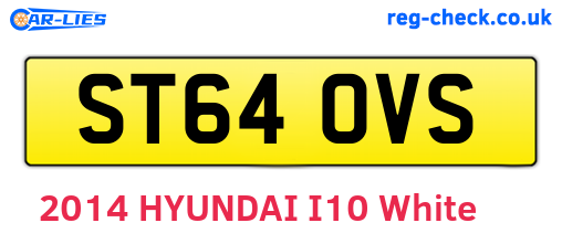 ST64OVS are the vehicle registration plates.