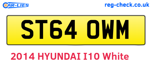 ST64OWM are the vehicle registration plates.
