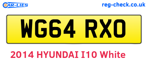 WG64RXO are the vehicle registration plates.