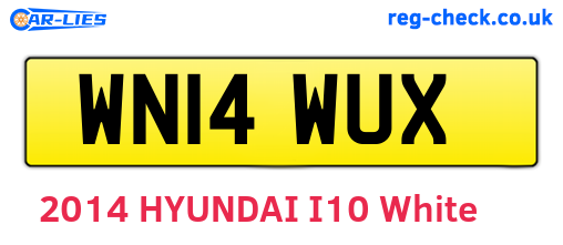 WN14WUX are the vehicle registration plates.