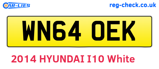 WN64OEK are the vehicle registration plates.