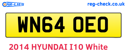 WN64OEO are the vehicle registration plates.