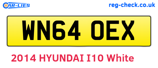 WN64OEX are the vehicle registration plates.