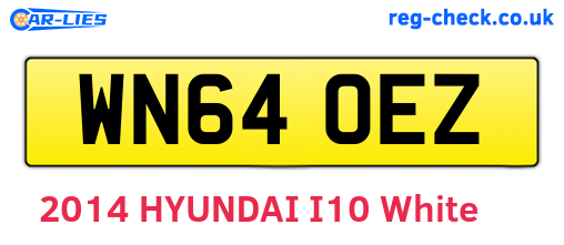 WN64OEZ are the vehicle registration plates.