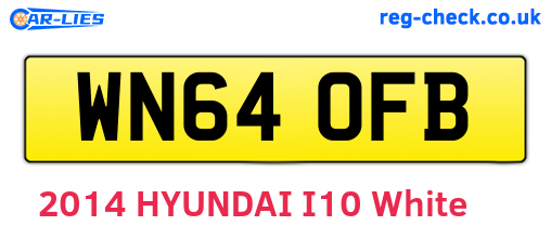 WN64OFB are the vehicle registration plates.