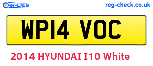 WP14VOC are the vehicle registration plates.