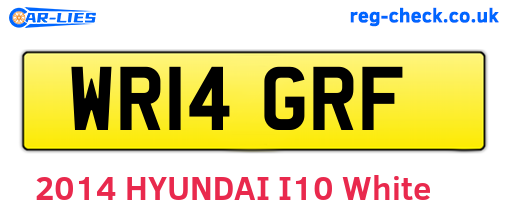 WR14GRF are the vehicle registration plates.