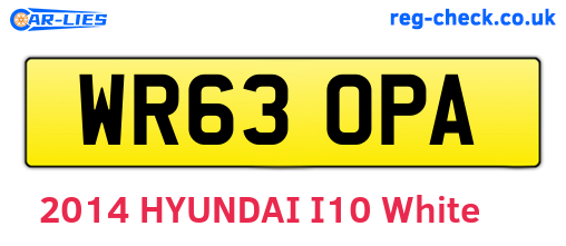 WR63OPA are the vehicle registration plates.