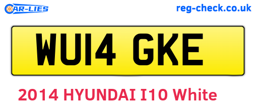 WU14GKE are the vehicle registration plates.