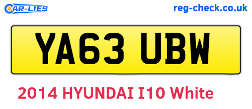 YA63UBW are the vehicle registration plates.
