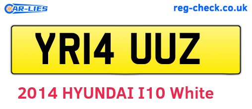 YR14UUZ are the vehicle registration plates.