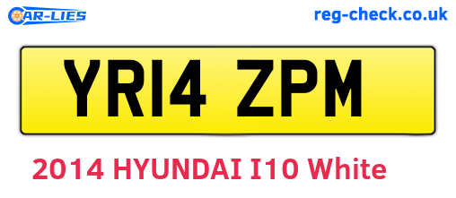 YR14ZPM are the vehicle registration plates.