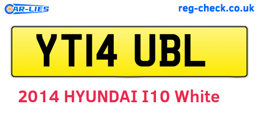 YT14UBL are the vehicle registration plates.