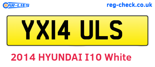 YX14ULS are the vehicle registration plates.
