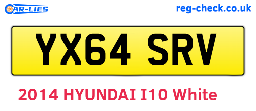 YX64SRV are the vehicle registration plates.