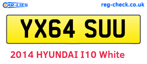 YX64SUU are the vehicle registration plates.