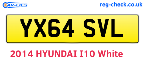 YX64SVL are the vehicle registration plates.