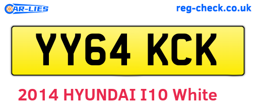 YY64KCK are the vehicle registration plates.
