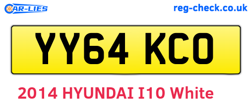 YY64KCO are the vehicle registration plates.