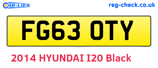 FG63OTY are the vehicle registration plates.