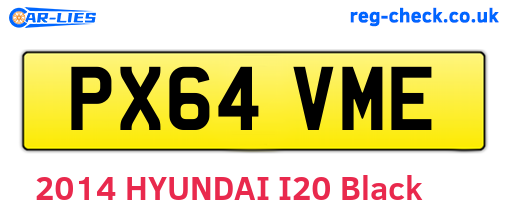 PX64VME are the vehicle registration plates.