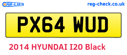 PX64WUD are the vehicle registration plates.