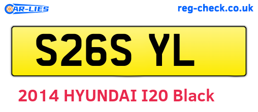 S26SYL are the vehicle registration plates.