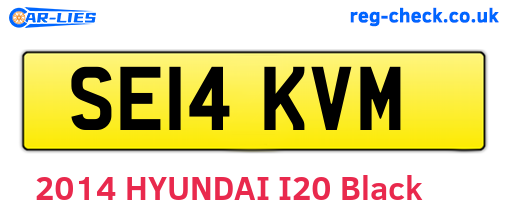 SE14KVM are the vehicle registration plates.