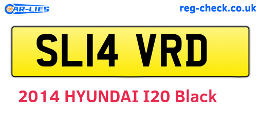SL14VRD are the vehicle registration plates.