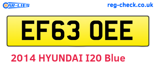 EF63OEE are the vehicle registration plates.