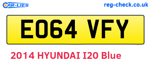 EO64VFY are the vehicle registration plates.