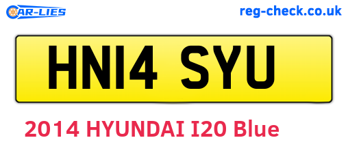 HN14SYU are the vehicle registration plates.