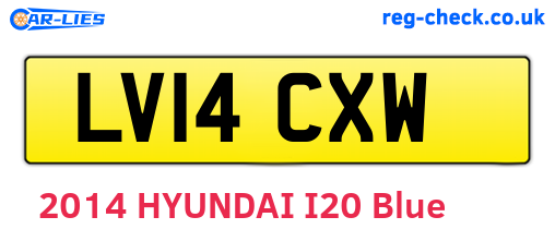 LV14CXW are the vehicle registration plates.