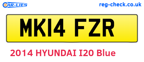 MK14FZR are the vehicle registration plates.