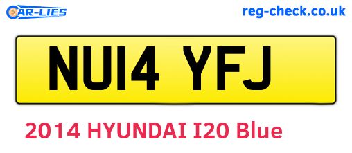 NU14YFJ are the vehicle registration plates.