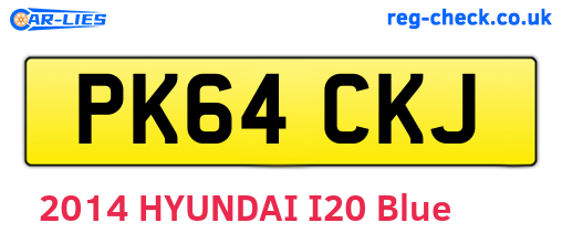PK64CKJ are the vehicle registration plates.
