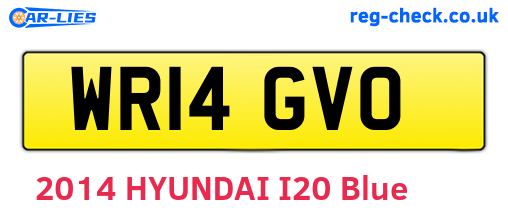 WR14GVO are the vehicle registration plates.