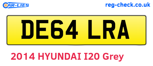 DE64LRA are the vehicle registration plates.