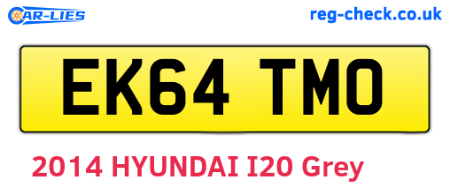 EK64TMO are the vehicle registration plates.