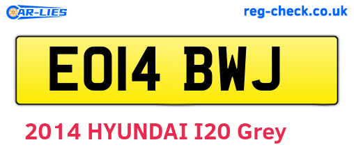 EO14BWJ are the vehicle registration plates.