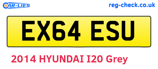 EX64ESU are the vehicle registration plates.