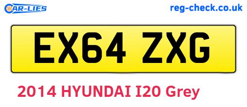 EX64ZXG are the vehicle registration plates.